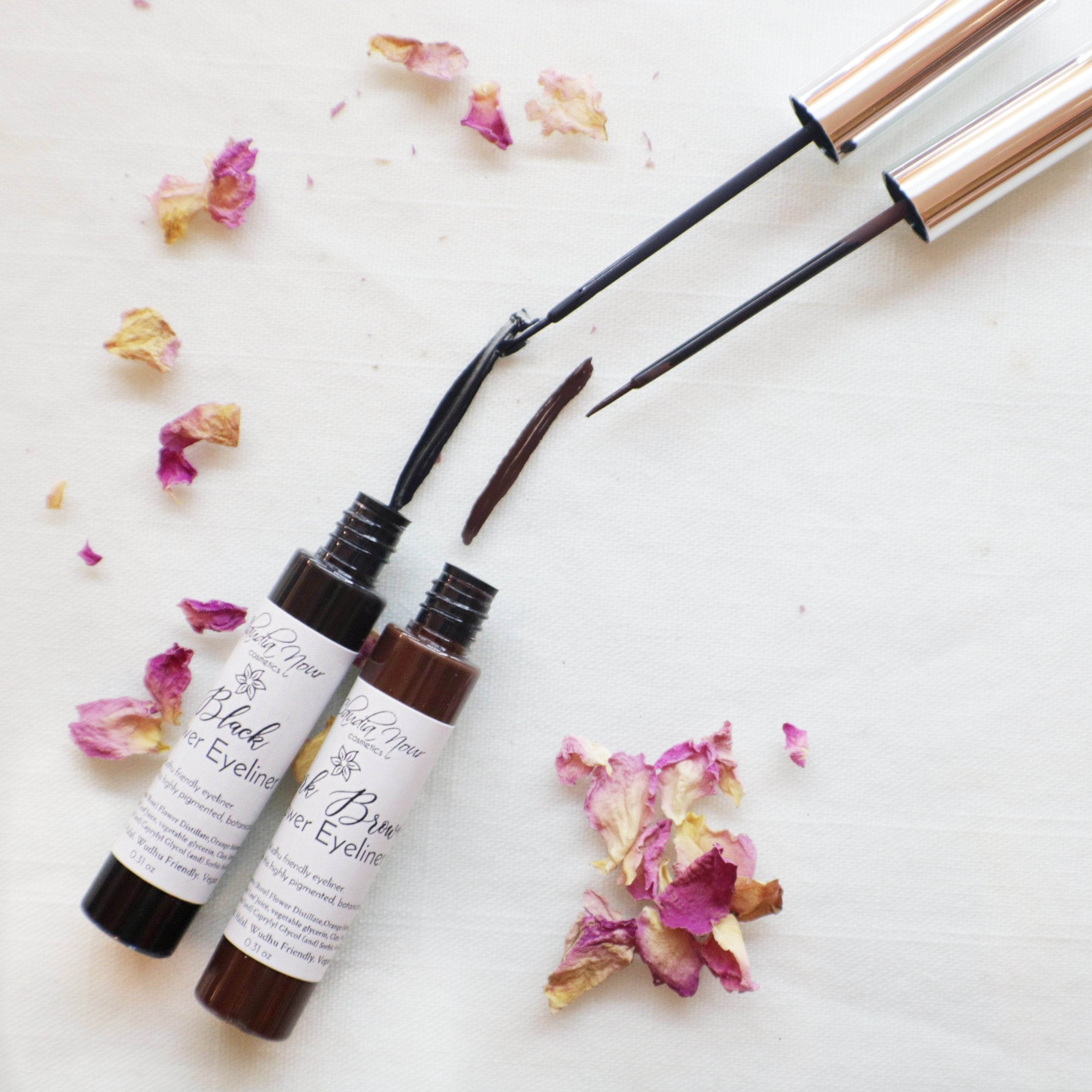 Wudhu friendly Halal Liquid Eyeliner Black and Dark Brown Claudia